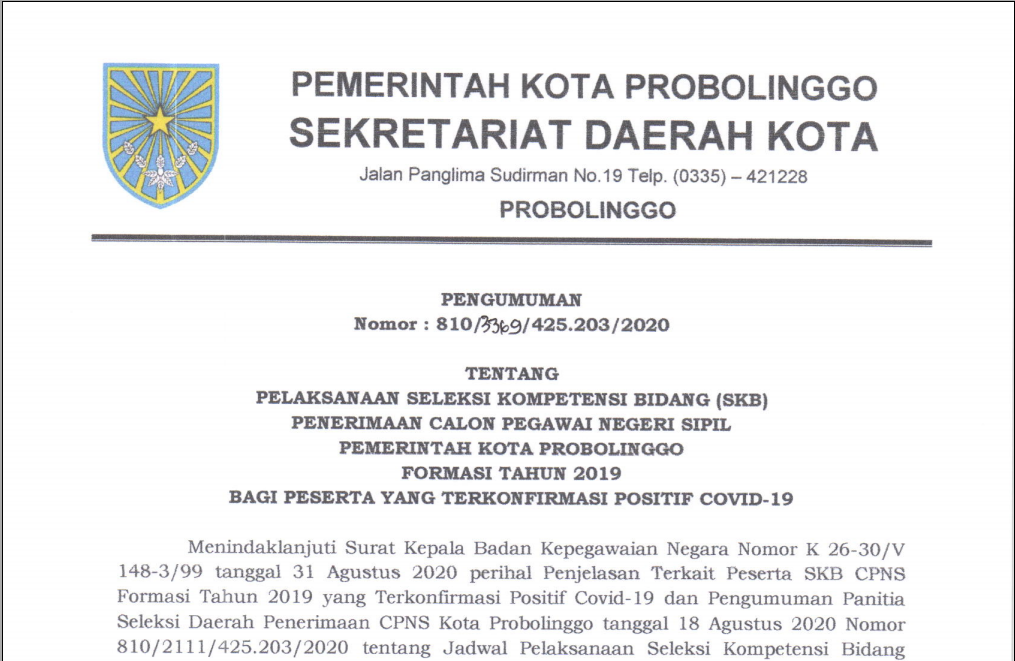 skb terkonfirmasi covid